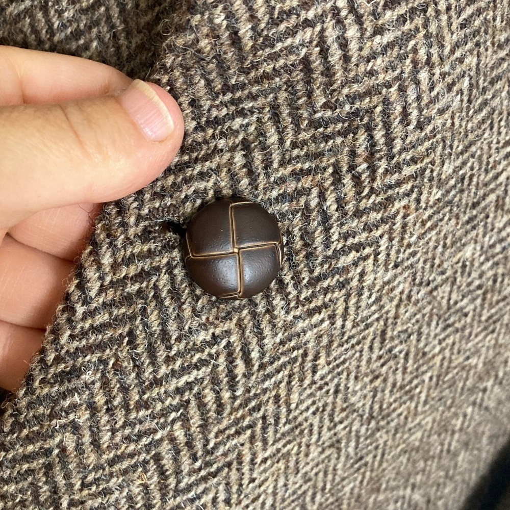 Vintage Harris Tweed Brown Herringbone Sport Coat - Picture 7 of 15